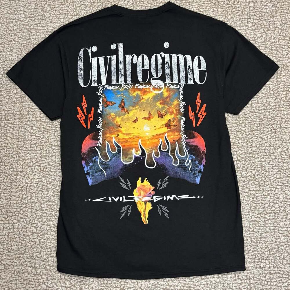 Civil Regime Rebel Youth Blazing Through Chaos Graphic T-Shirt